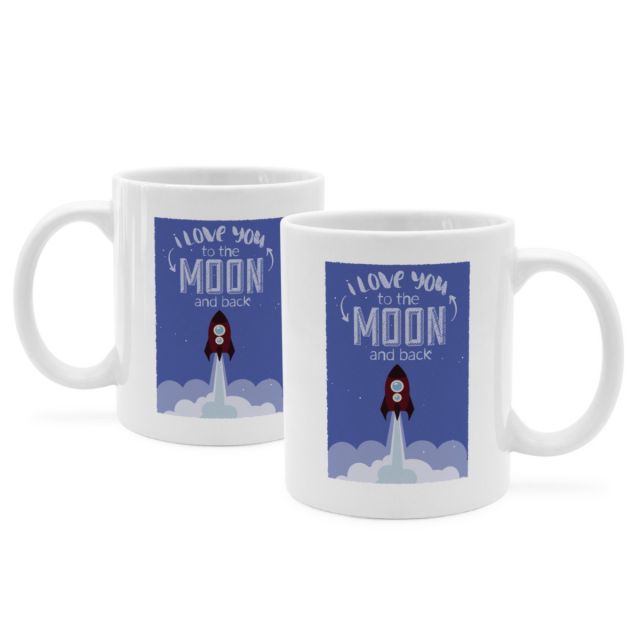 Tasse mit Spruch 'I LOVE YOU to the MOON and back'