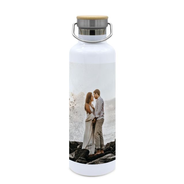 Thermo-Trinkflasche mit Bambusdeckel