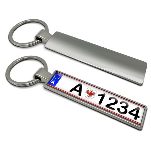Kennzeichen Schlüsselanhänger blau personalisiert DE / AT